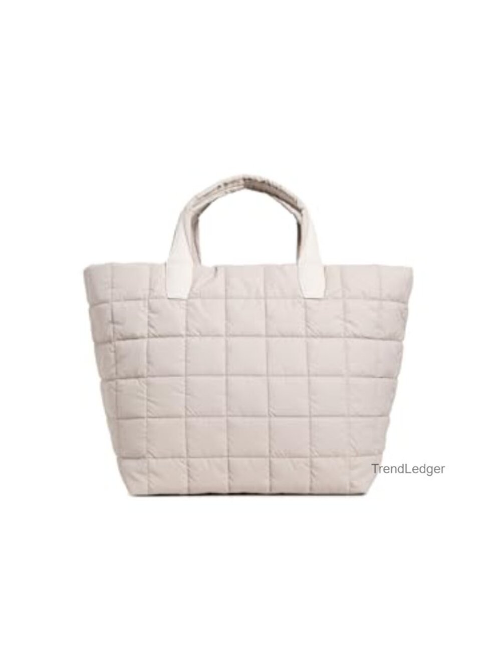 Recycled Nylon Quilted Weekender Tote Faux Leather Trim with Zip Pouch